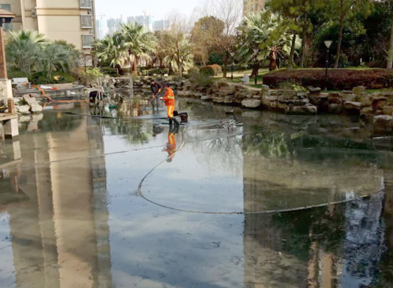 安次景观池淤泥清理